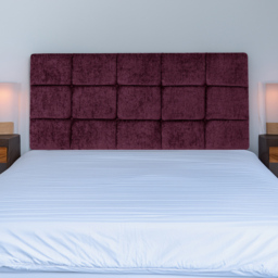 Bedmaster Pearl King Size Aubergine Chenille Squared Headboard - Purple - Wilko
