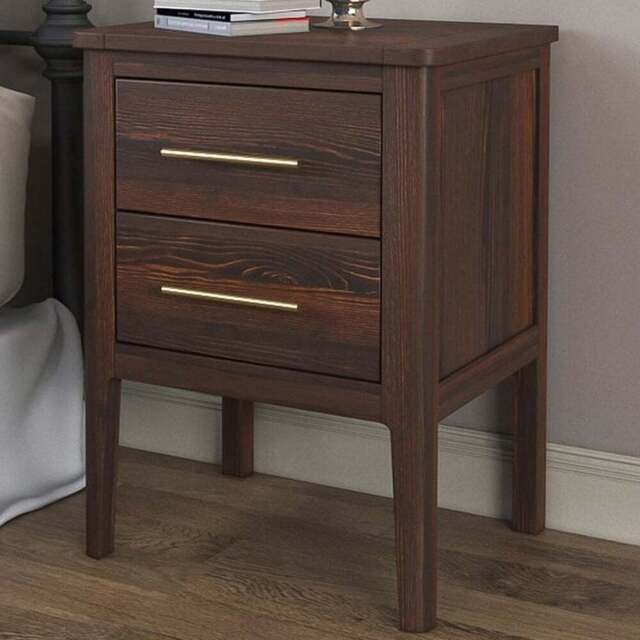 Carbini 2 Drawer Brown Bedside Table - Wilko - image 1