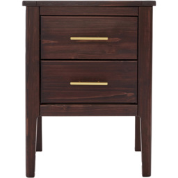 Carbini 2 Drawer Brown Bedside Table - Wilko - thumbnail 4