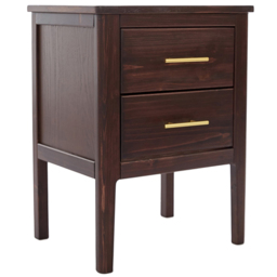 Carbini 2 Drawer Brown Bedside Table - Wilko - thumbnail 3