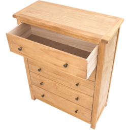Cabinet Bits Lugo 5 Drawer Brown Brass Knob Chest of Drawers - Wilko - thumbnail 6