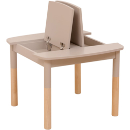 FurnitureHMD Natural and Grey Kids Wooden Storage Desk - Size: 47 x 65 x 65cm - Grey+Natural - Wilko - thumbnail 3