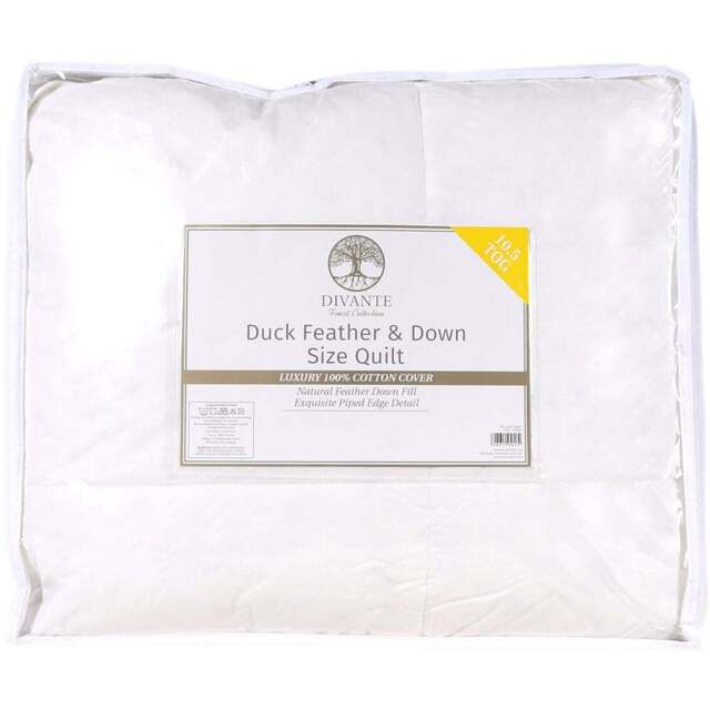 Divante King Size White Duck Feather and Down Quilt Duvet 10.5 Tog - Wilko - image 1