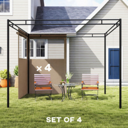 Outsunny 3 x 3m Khaki Gazebo Replacement Curtain 4 Pack - Wilko - thumbnail 4