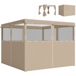 Outsunny 3 x 3m Khaki Gazebo Replacement Curtain 4 Pack - Wilko - thumbnail 3