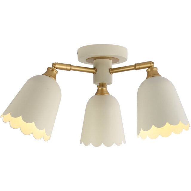 Scalloped 3 Arm Ceiling Fitting Cream - Wilko - image 1