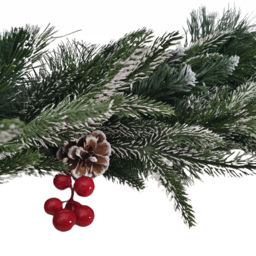 Premier Festive New Jersey Christmas Garland with Berries and Cone 180cm - Green - Samuel Alexander - Wilko