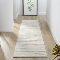 Desire Rugs Aya Cream Embossed Lines Rug 60 x 220cm - Wilko - thumbnail 3