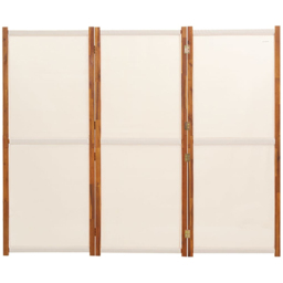 vidaXL Cream White 3 Panel Room Divider 210 x 180cm - Size: 3 Panels - Wilko - thumbnail 4