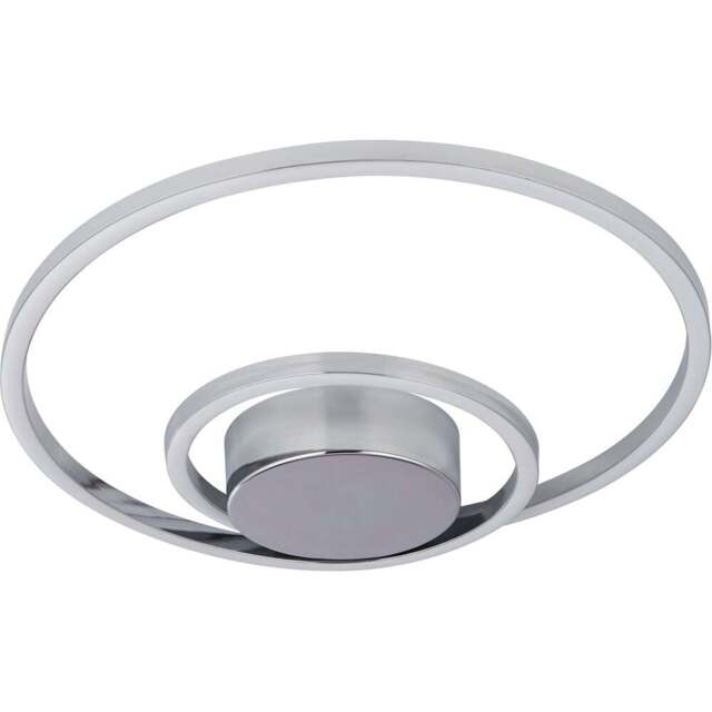 Lighting Collection Furness Chrome Acrylic Crystal LED Ceiling Flush Light - Size: 52 x 7 x 52cm - Chrome and Clear - Wilko - image 1