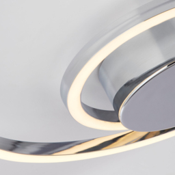 Lighting Collection Furness Chrome Acrylic Crystal LED Ceiling Flush Light - Size: 52 x 7 x 52cm - Chrome and Clear - Wilko - thumbnail 5