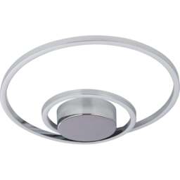 Lighting Collection Furness Chrome Acrylic Crystal LED Ceiling Flush Light - Size: 52 x 7 x 52cm - Chrome and Clear - Wilko