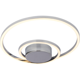 Lighting Collection Furness Chrome Acrylic Crystal LED Ceiling Flush Light - Size: 52 x 7 x 52cm - Chrome and Clear - Wilko - thumbnail 4