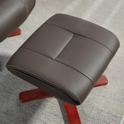 Portland Brown Recliner Armchair with Footstool - Size: Single - Wilko - thumbnail 4