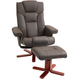 Portland Brown Recliner Armchair with Footstool - Size: Single - Wilko - thumbnail 3