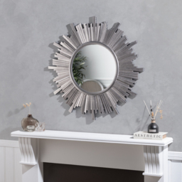Starburst Metallic Stepped Edge Mirror Silver - Wilko - thumbnail 3