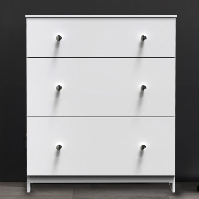 Crowndale Yarmouth 3 Drawer White Deep Chest Ready Assembled - Wilko - image 1