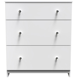 Crowndale Yarmouth 3 Drawer White Deep Chest Ready Assembled - Wilko - thumbnail 3