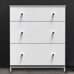 Crowndale Yarmouth 3 Drawer White Deep Chest Ready Assembled - Wilko - thumbnail 1