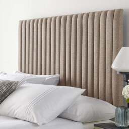 Aspire Furniture Catherine Lansfield Soho Single Natural Saxon Twill Headboard - Cream - Aspire Beds - Wilko