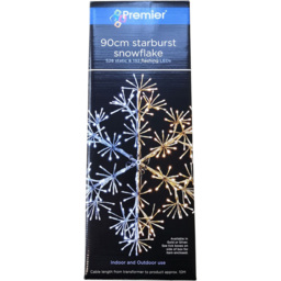 Samuel Alexander 660 White LED Silver Starburst Snowflake Christmas Decoration 90cm - Size: 90 x 90 x 90cm - Wilko - thumbnail 3