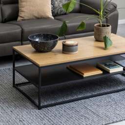 Florence Gila Single Shelf Oak and Black Coffee Table - Furniture To Go - Wilko - thumbnail 5