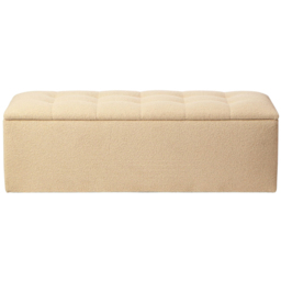 Desser Furniture Medium Rectangular Latte Boucle Fabric Storage Ottoman - Size: 44.0 cm x 140.0 cm x 50.0 cmcm - Cream - Wilko - thumbnail 3