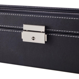 H&O Direct 6 Slot Black Faux Leather Watch Display Case - Size: 9 x 35 x 10.5cm - Wilko - thumbnail 5