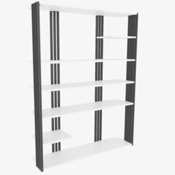 Decorotika Jeni 6 Shelf White and Black Bookcase - Size: 160 x 120 x 29.6cm - Multi - Wilko - thumbnail 3