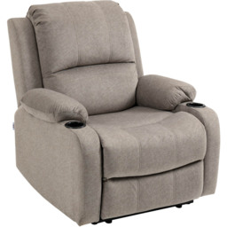 Portland Brown Microfibre Manual Recliner Chair with Footrest - Size: Single - Wilko - thumbnail 3