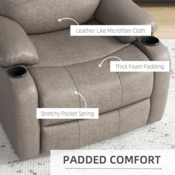 Portland Brown Microfibre Manual Recliner Chair with Footrest - Size: Single - Wilko - thumbnail 5