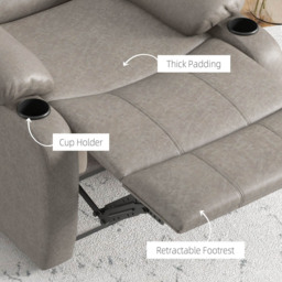 Portland Brown Microfibre Manual Recliner Chair with Footrest - Size: Single - Wilko - thumbnail 6