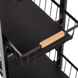 Living and Home 4-Tier Black Slim Kitchen Trolley - Size: 82 x 39 x 28cm - Wilko - thumbnail 4