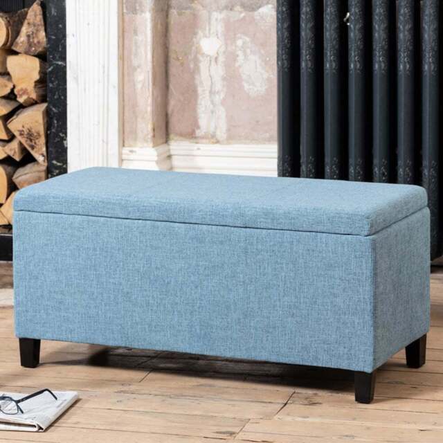 Artemis Home Henbury Teal Fabric Storage Ottoman - Size: 45 x 98 x 45cm - Green - Wilko - image 1