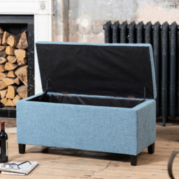 Artemis Home Henbury Teal Fabric Storage Ottoman - Size: 45 x 98 x 45cm - Green - Wilko - thumbnail 3