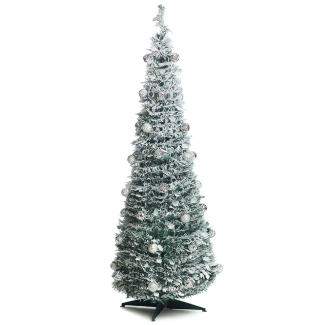 Best Artificial Pre Lit Warm White LED Frosted Pop Up Artificial Christmas Tree 8ft - Wilko - image 1