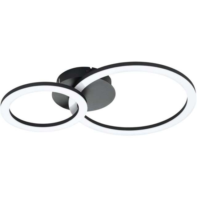 EGLO Parrapos-Z Modern Black Smart Control Colour Changing Ceiling Light 30cm - Size: 44.5 x 30 x 7cm - Wilko - image 1