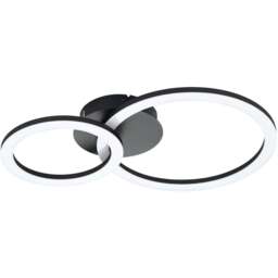 EGLO Parrapos-Z Modern Black Smart Control Colour Changing Ceiling Light 30cm - Size: 44.5 x 30 x 7cm - Wilko