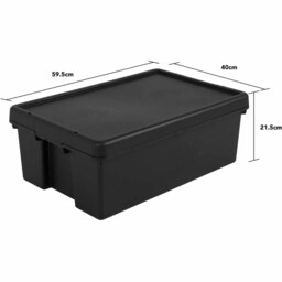Wham 36L Recycled Storage Box 4 Pack - Black - Wilko - thumbnail 7