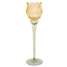 Tall Tulip Glass Tealight Holder - Multicolour - Wilko - thumbnail 4