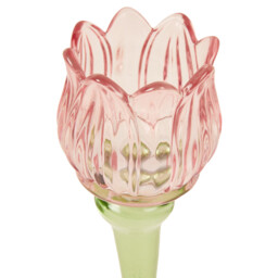 Tall Tulip Glass Tealight Holder - Multicolour - Wilko - thumbnail 3