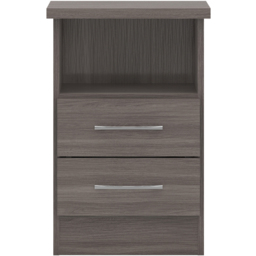 Seconique Nevada 2 Drawer Black Wood Grain Bedside Table - Wilko - thumbnail 4