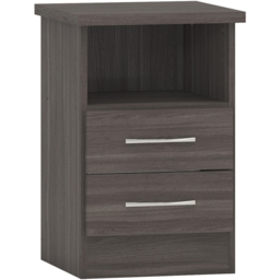 Seconique Nevada 2 Drawer Black Wood Grain Bedside Table - Wilko - thumbnail 3