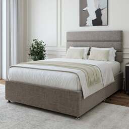 Bedmaster Small Double Slate Linen 4 Drawer Divan Base - Grey - Wilko