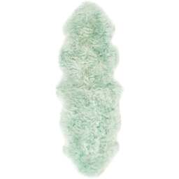 Origins Mint Genuine Sheepskin Rug 70 x 175cm - Size: 75 x 175cm - Green - Origins Rugs - Wilko - thumbnail 1