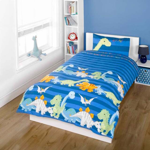 Rapport Home Dinosaur Toddler Blue Duvet Cover Set - Pink - Wilko - image 1