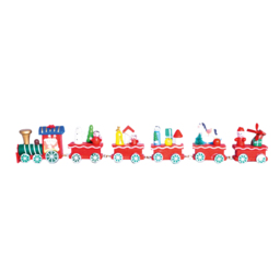 St Helens Red Wooden Christmas Train Set Decoration - Size: 35 x 3 x 5cm - Wilko - thumbnail 1