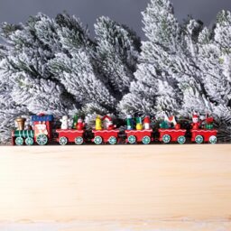 St Helens Red Wooden Christmas Train Set Decoration - Size: 35 x 3 x 5cm - Wilko - thumbnail 4