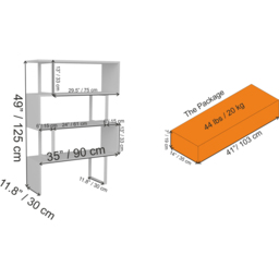 Decorotika Adriana 4 Shelf White Geometric Bookcase - Size: 124.5 x 91.5 x 29.5cm - Wilko - thumbnail 6