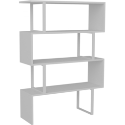 Decorotika Adriana 4 Shelf White Geometric Bookcase - Size: 124.5 x 91.5 x 29.5cm - Wilko - thumbnail 3